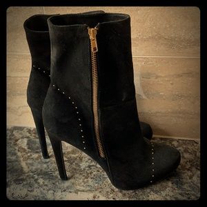 Platform gold studded boots